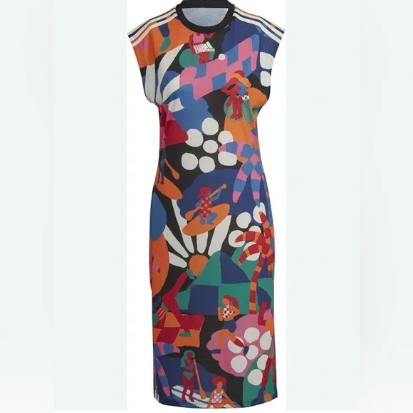 adidas x Farm Rio Multicolor Graphic Midi Dress - Picture 6 of 13